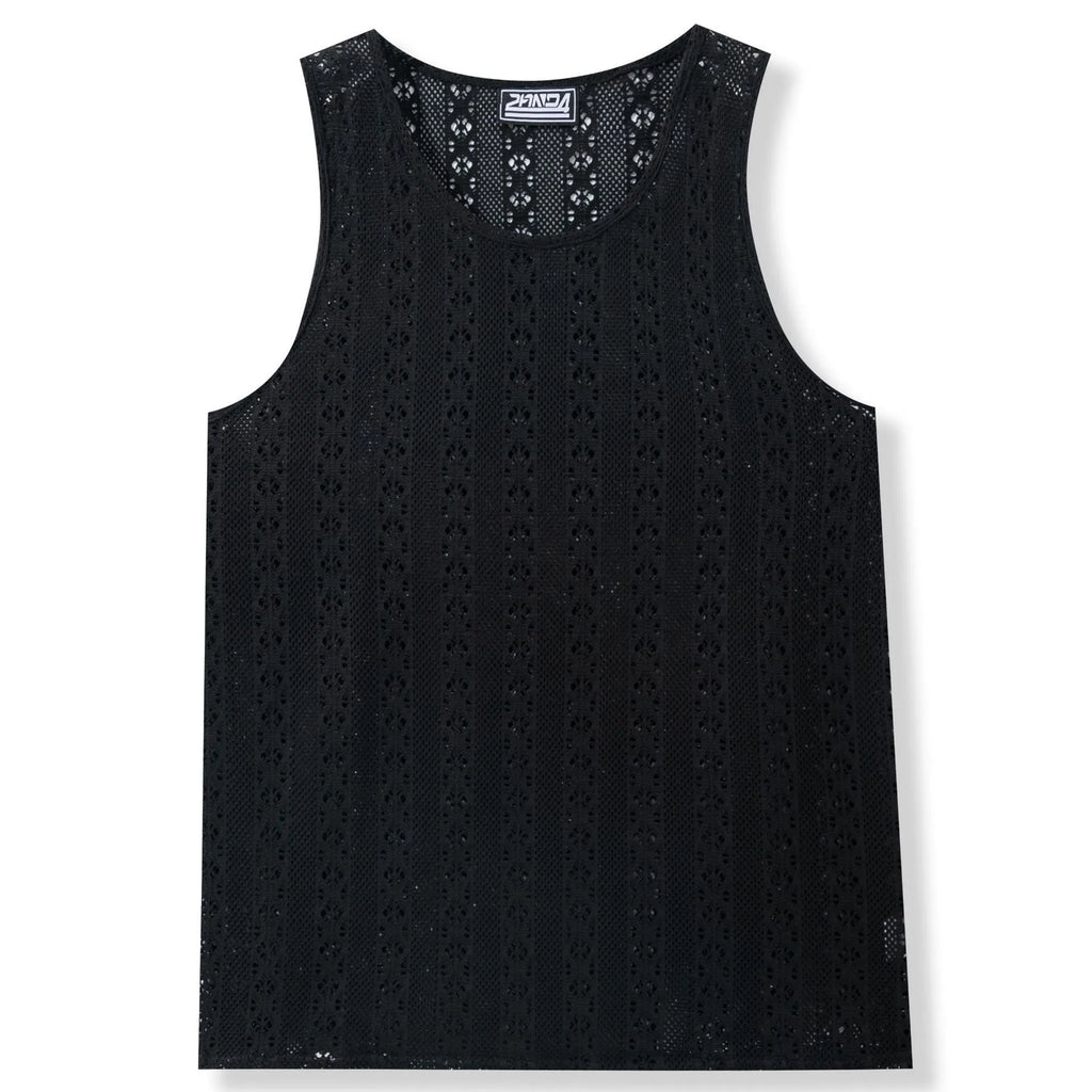 Round neck casual beach style loose polyester vest in khaki