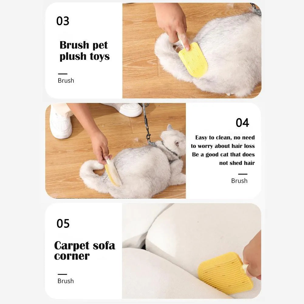Green ice cream pet shaver grooming brush for cats and dogs with soft silicone bristles