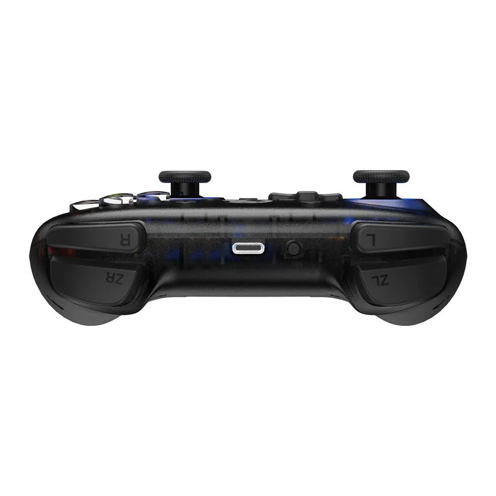Six-axis Bluetooth handle for Switch and PC in black or white with dual motors and 600 mAh battery