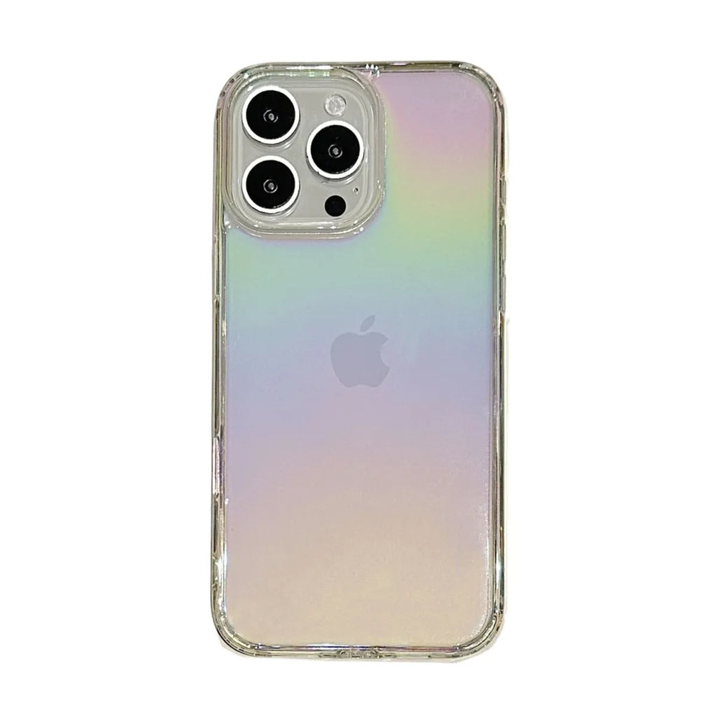 Colourful PC TPU iPhone case with mirror and laser elements, anti-wear anti-fall back cover in pink, purple or black