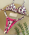 Women's printed bikini swimsuit with nylon fabric and cotton lining in available colours