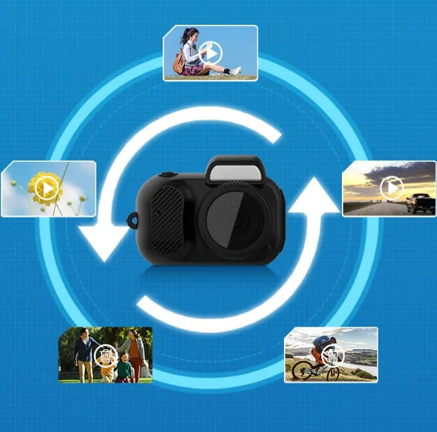 Black Y3000 HD outdoor sports camera showing compact body and 0.96-inch display screen.