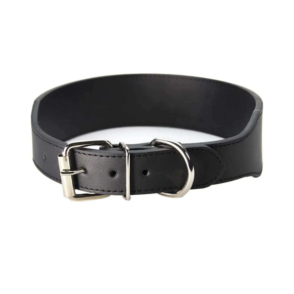 Fish-shaped leather dog collar for large dogs in multiple colours and sizes