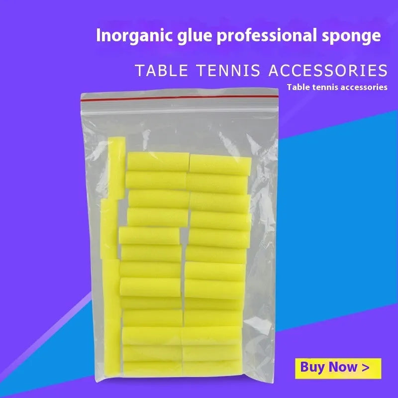 Yellow inorganic glue sponge mop 30 pack for table tennis racket cleaning