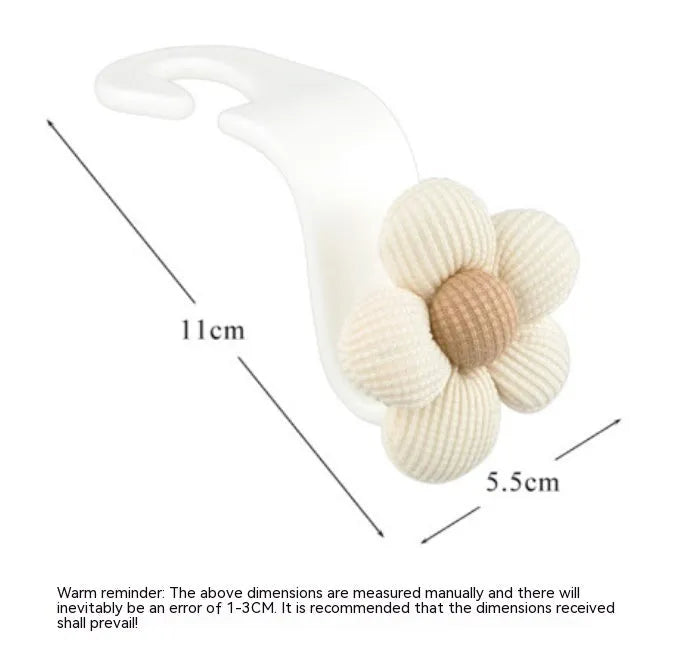 Khaki flower design plastic car seat hook for storage behind headrests