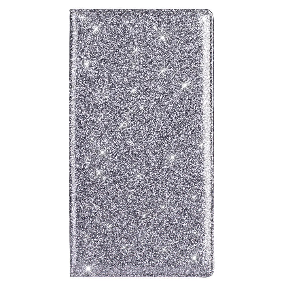 Purple PU leather car insurance and registration document wallet lying flat, showing its slim 24cm profile.