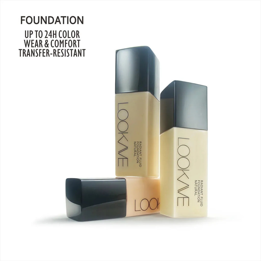 LOOKAVE matte liquid foundation tube with waterproof, brightening and concealer properties