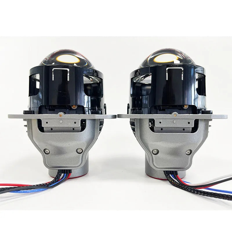 Intelligent follow up steering headlights with aviation aluminium housing and three inch glass lenses