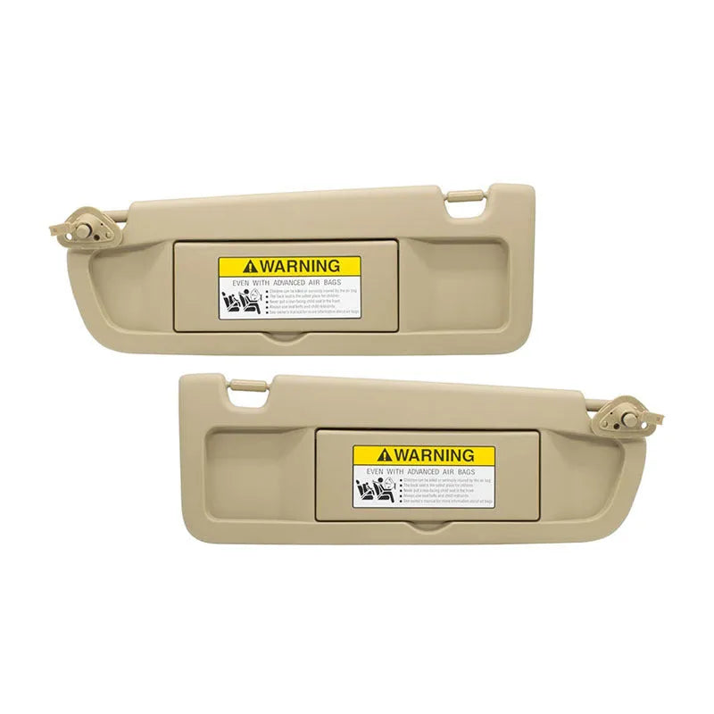 Beige PVC car sun visor pair, left and right set, part 83280-SNA-A01ZA for special vehicle models