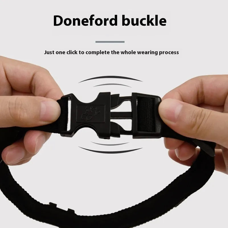 Black LED luminous dog collar with hand rope for night-time walking safety
