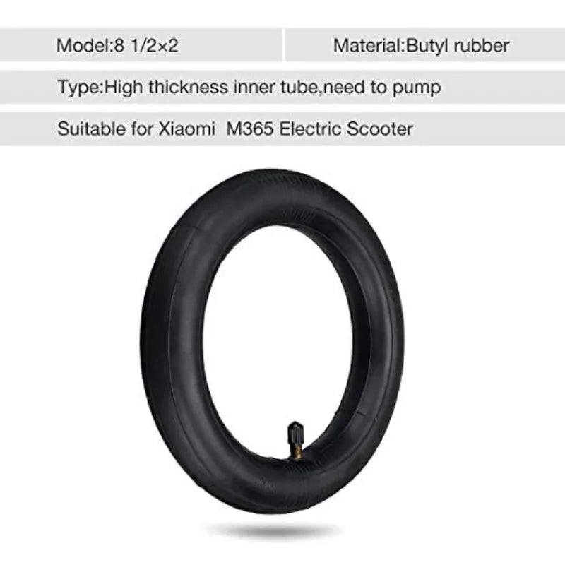 Black 8.5 inch pneumatic inner tube for electric scooter M365 series
