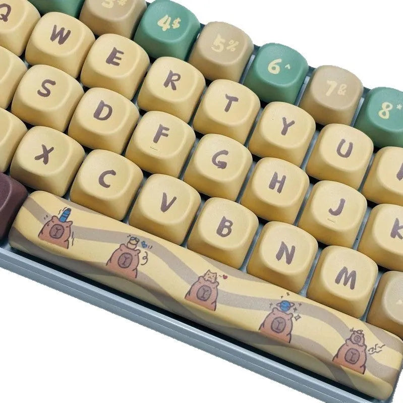 Capabala MOA themed set of 130 ABS plastic keycaps for mechanical keyboards, arranged in a grid.