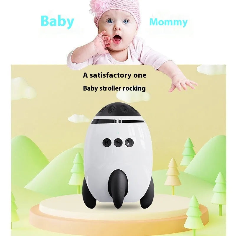White ABS plastic baby sleep comforter with automatic shaking and Bluetooth connectivity for infants 0-3 years
