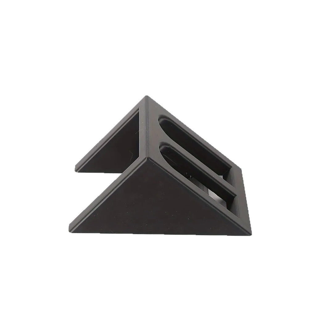 Black plastic punk-style pistol display stand for toy guns.