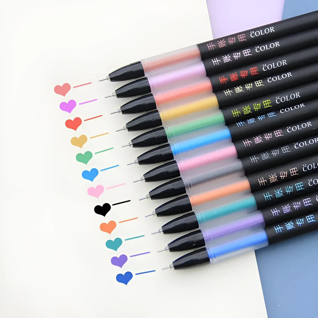 Candy colour gel pen set with plastic shell pens and matching refills in assorted colours