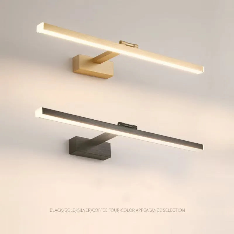 Front LED mirror cabinet lamp with aluminum alloy body in gold finish with white light 6000K, 40cm size