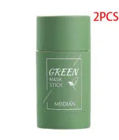 Green tea and eggplant solid cleansing mask sticks in stick format for oily skin care