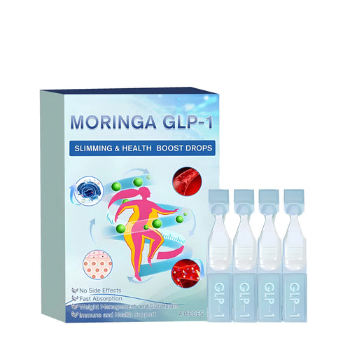 Four dropper bottles of mint flavoured appetite suppressant drops with traditional Chinese medicine extract