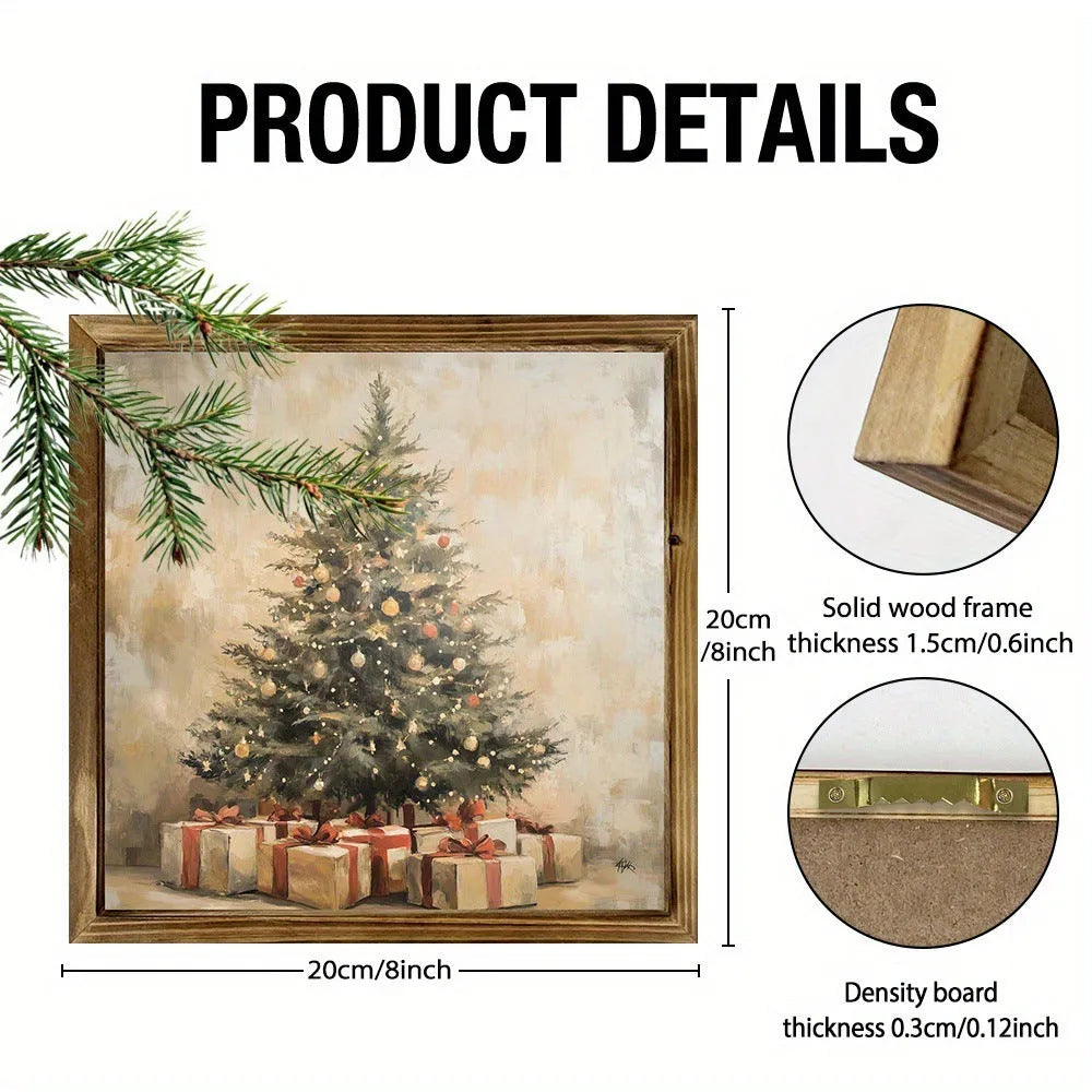 Double-layer pine wooden photo frame, 20x20cm square, modern simplicity, for office, temple, or home decoration