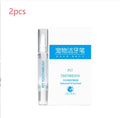 Plastic dog toothbrush pen with integrated toothpaste reservoir for dental cleaning
