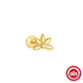 S925 sterling silver ear stud with XINGX inlaid tassel design in a gold colour.