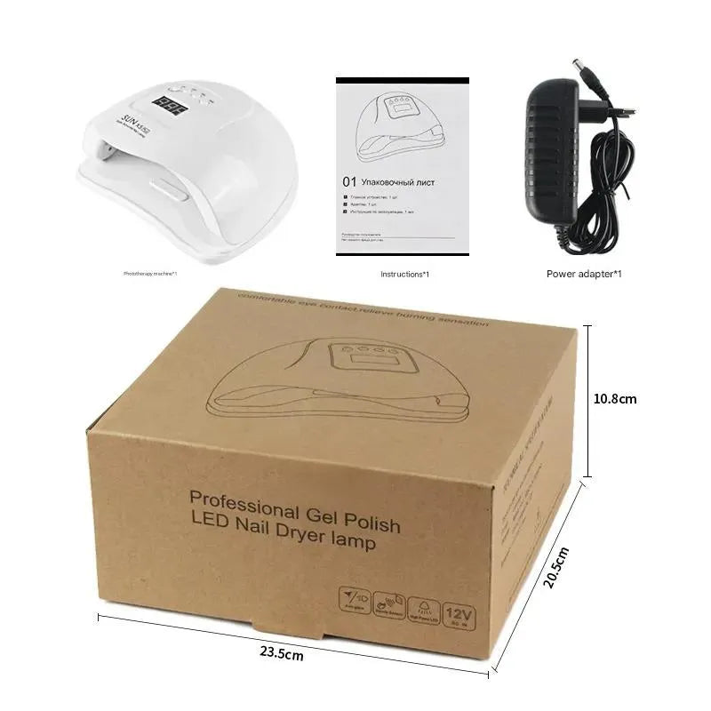 120W UV nail drying lamp in pink with auto sensor and LCD display, suitable for curing gel polish