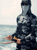 Huk Pursuit long sleeve fishing shirt with crew neck and mesh side panels