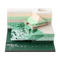 Anime architectural cartoon sticky notes pad on craft paper, 80 by 45 mm, showing One Piece castle design.