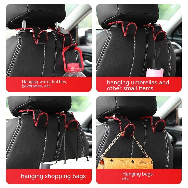 Gold stainless steel car seat back hook for interior organisation with hidden mounting