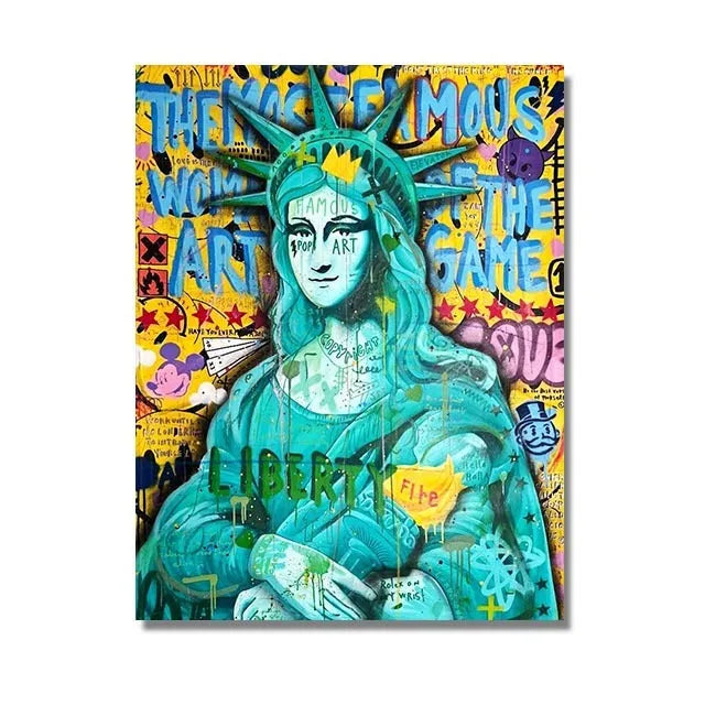 Graffiti abstract street poster canvas spray painting frameless wall art