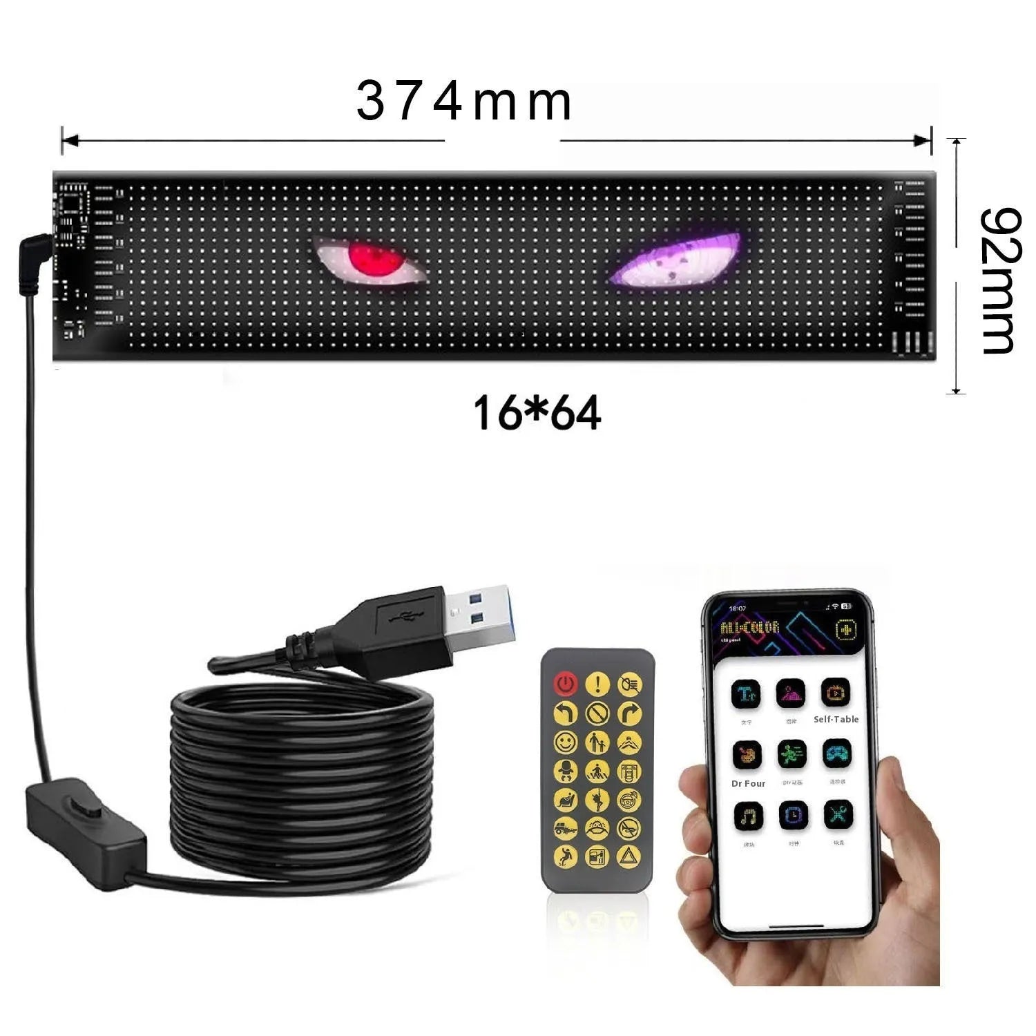 Car flexible advertising Bluetooth smart screen with PU FPCB material, Magic Color finish, general vehicle fit