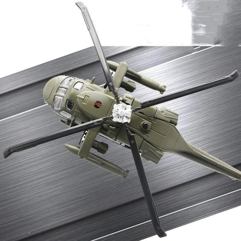 Black Hawk Gunship alloy military model helicopter toy with flash function in green camouflage colour