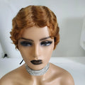 4 inch short bob wig in real human hair with finger wave style and picture colour for ladies
