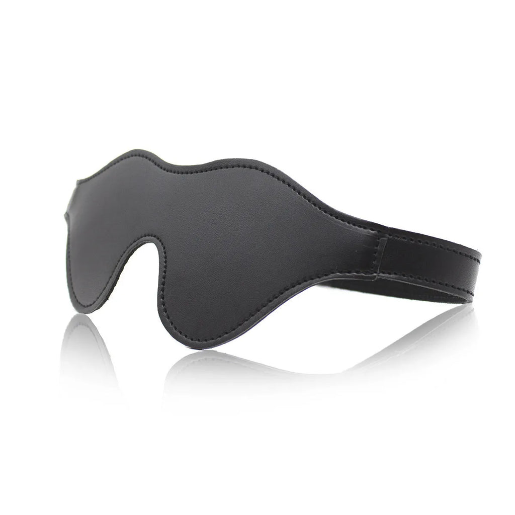Women's three-dimensional leather eye mask with Velcro fastening and metal fittings in multiple colours
