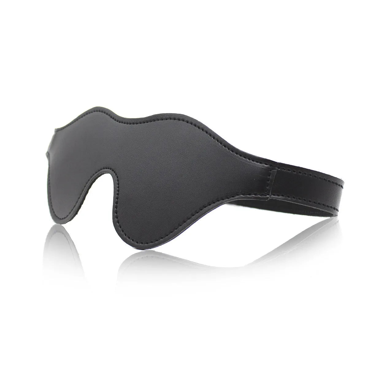 Women's three-dimensional leather eye mask with Velcro fastening and metal fittings in multiple colours
