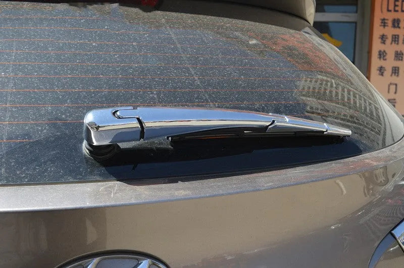 Four silvery ABS plastic rear window wiper cover trim strips for 2010 Hyundai cars