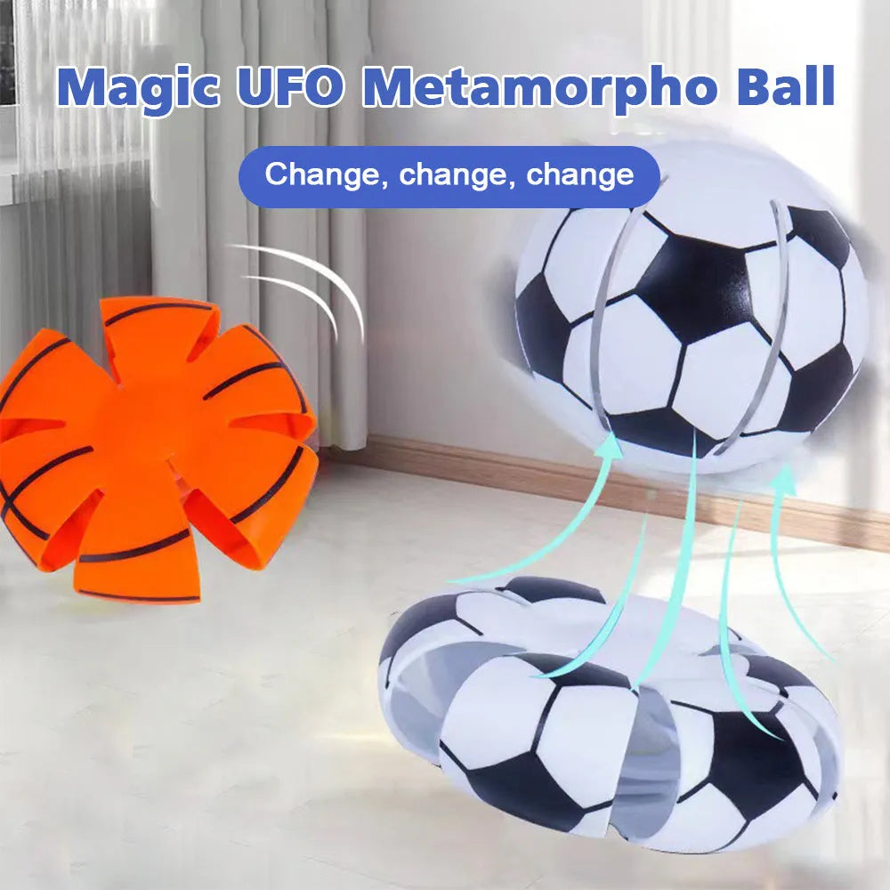 Interactive 9cm dog ball toy that converts to flying disc in six colour options