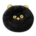 Black cat-shaped velvet pet nest bed with raised edges in two size options