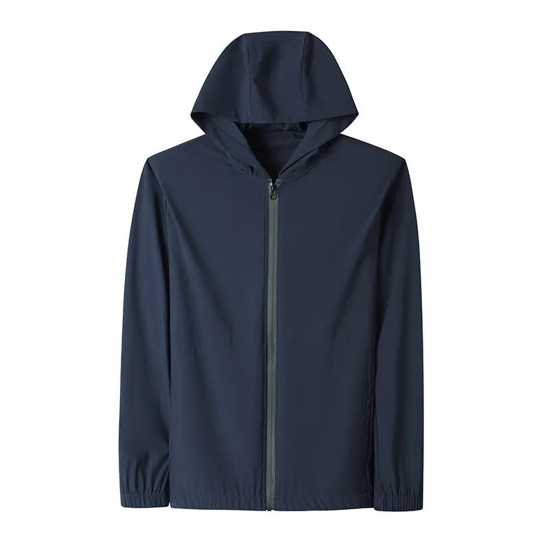 Korean version sun-protective clothing suit loose casual hooded outfit in grey blue black colours