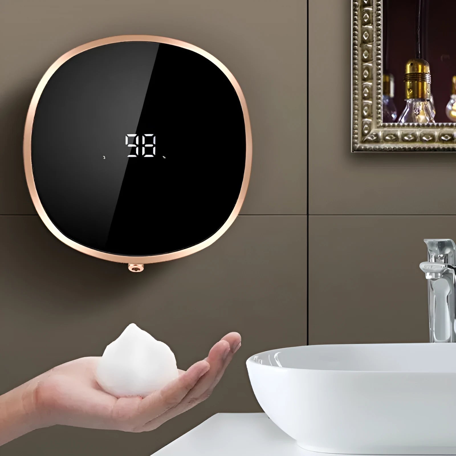 White automatic soap dispenser with infrared sensor and 280ml capacity