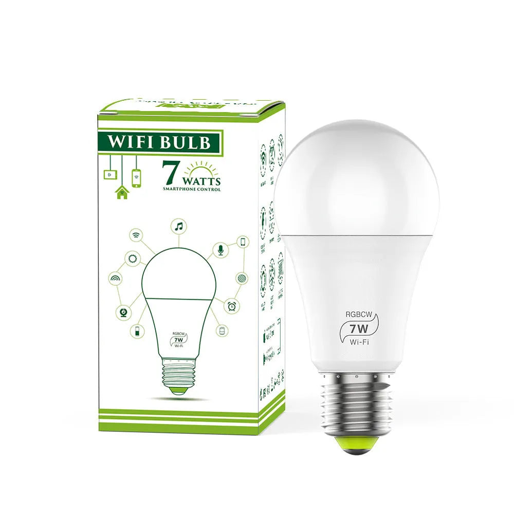 Smart WiFi LED light bulb with voice control for Alexa and Google Home
