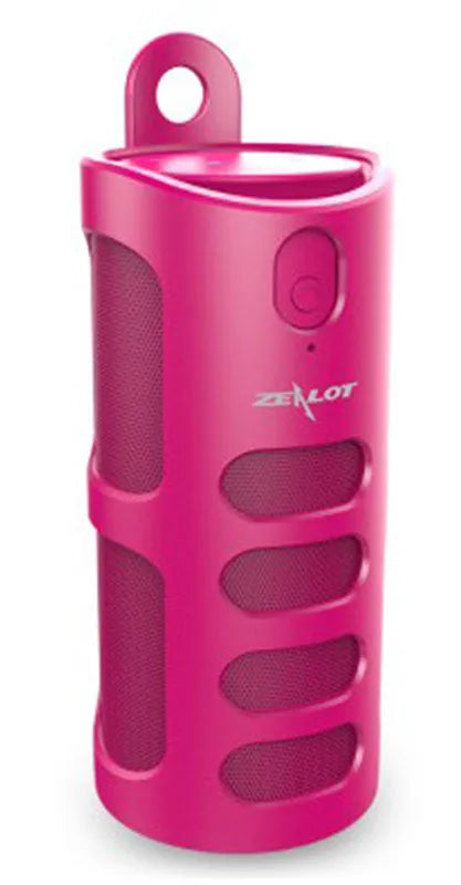 Portable Bluetooth speaker with 4000mAh battery showing dimensions 72x72x170mm