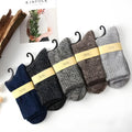 Men's winter terry wool socks in five colours - dark gray, coffee, dark green, light gray, dark blue