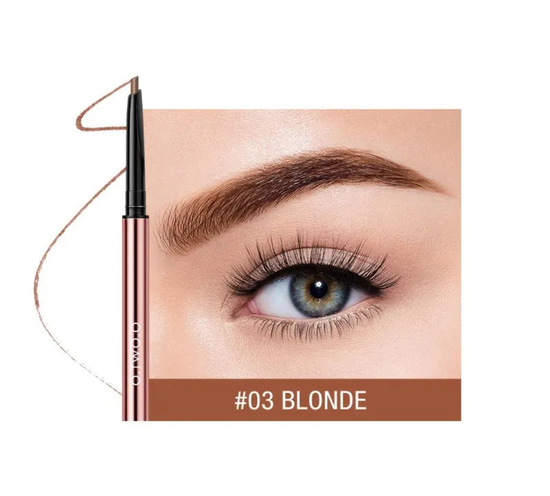 Eye brow make-up pencil in colour box with refillable sharpener and six shade options