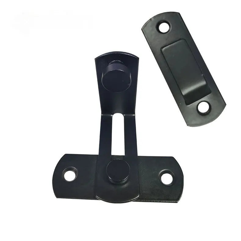 Warehouse sliding door lock with 90-degree black carbon steel hasp and stainless steel shackle for barn doors