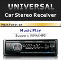 Car stereo receiver with Bluetooth, USB port, SD card slot, and display screen