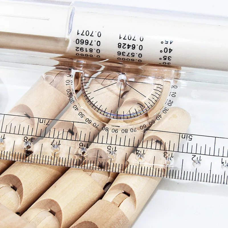 30cm long plastic multifunctional rolling ruler for drawing with rollers and angle rapporteur