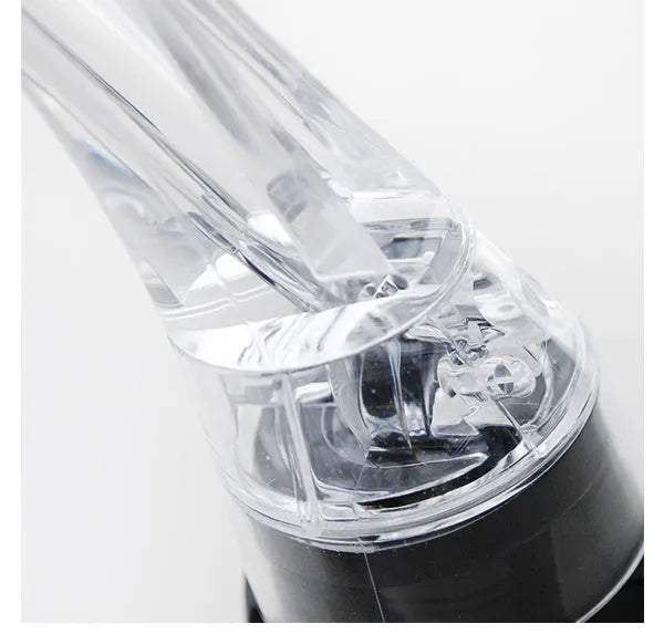 16cm long acrylic wine aerator with a stainless steel filter for instant pouring.