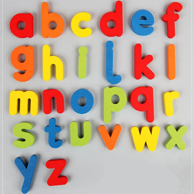 Wooden flat panel preschool educational toy with colourful letter pieces for English word spelling, ages 4-6