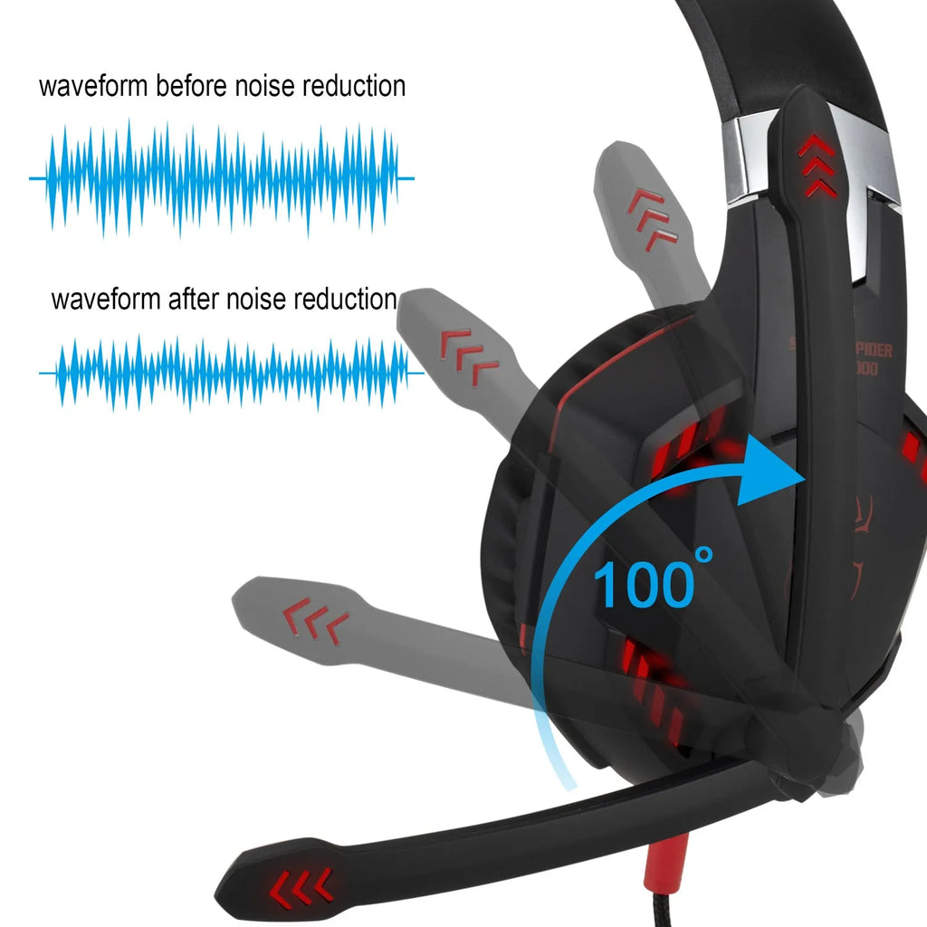 Speed Spider G2000 over-ear headphone with PU earmuffs and 3.5mm plug in Black Blue finish